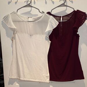 2 Express Women’s Pleated Cap Sleeve Tops